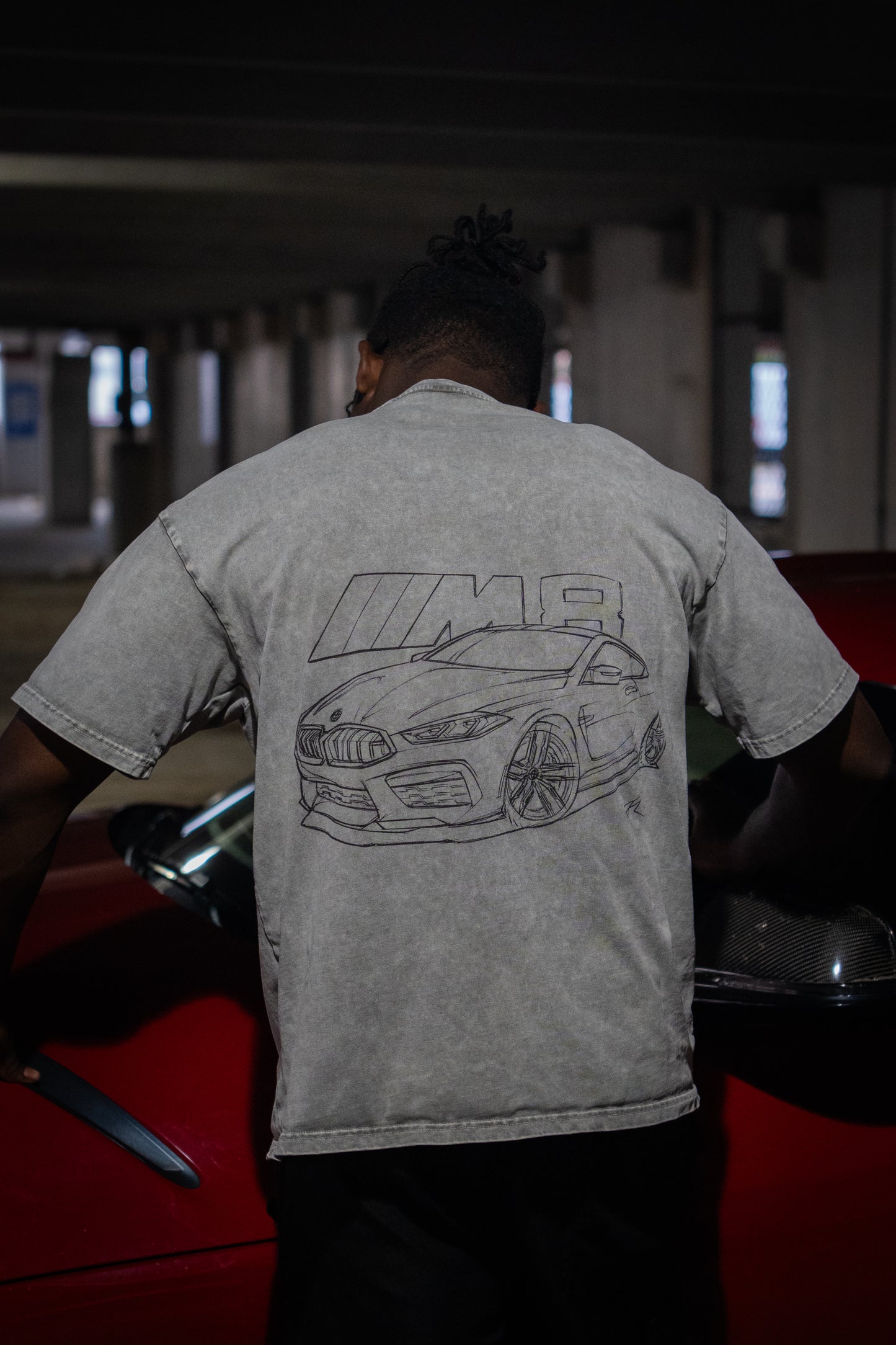 BMW M8 Snow Washed Oversized Cotton T-Shirt